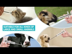 Seringa veterinária reutilizável de plástico e aço de 5 ml com escala precisa para vacinação de animais